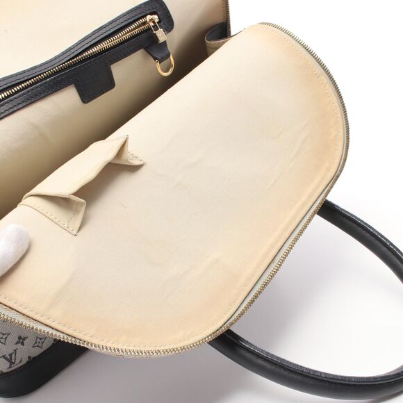 LOUIS VUITTON Alma O Monogram mini Blue Handbag Canvas Leather Ivory Dark navy - Picture 11 of 12